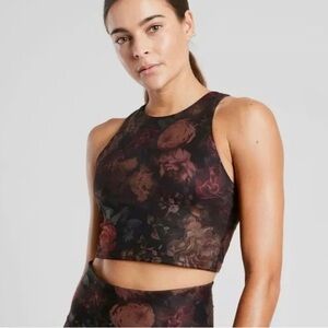 Athleta Conscious Crop Romantic Floral Built in Bra Top